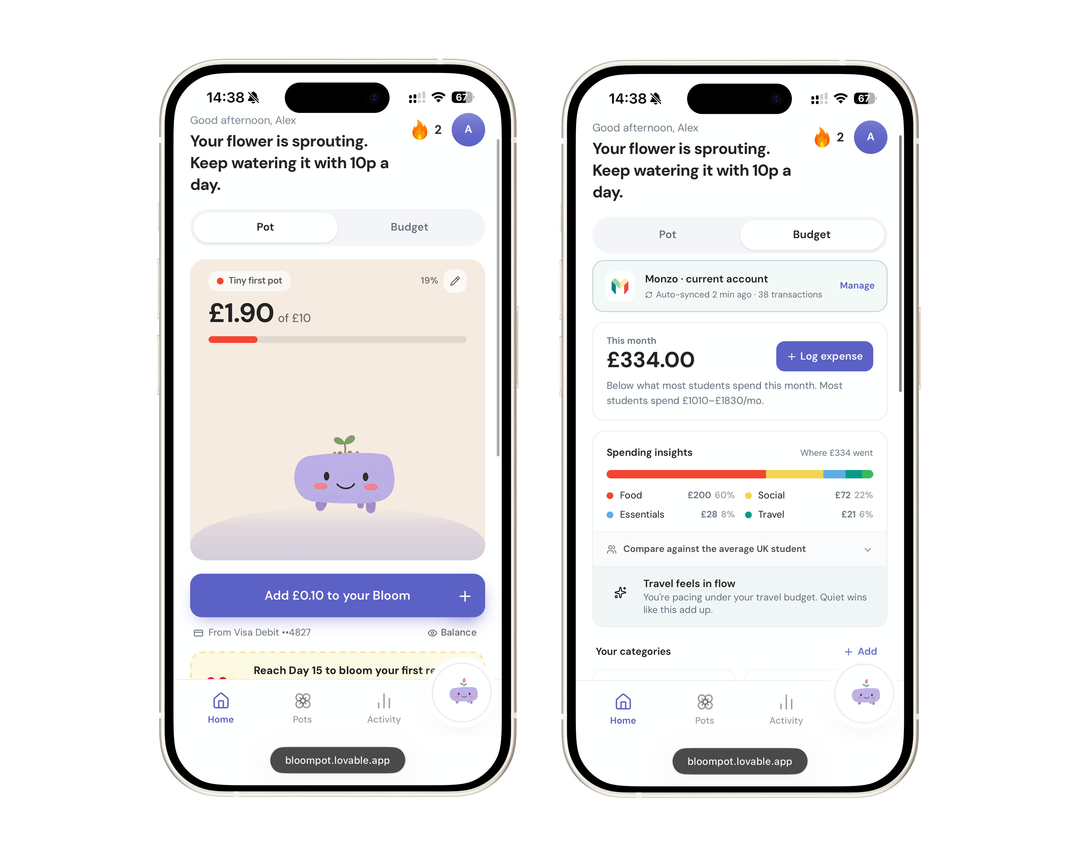 Bloom Pot app screens