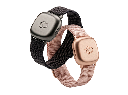 MoodMate band — graphite and rose-gold colourways