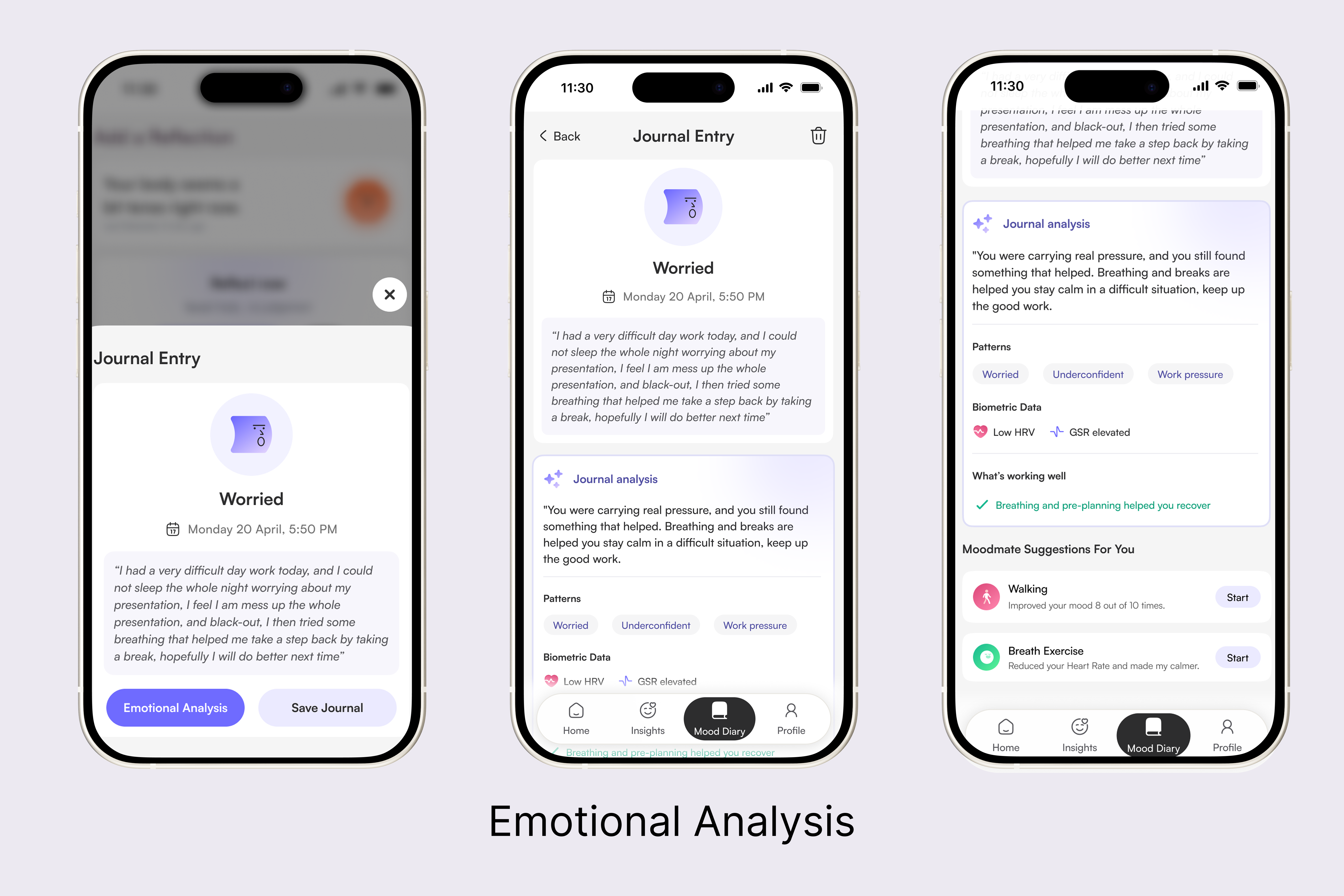Journal entry moving into AI emotional analysis