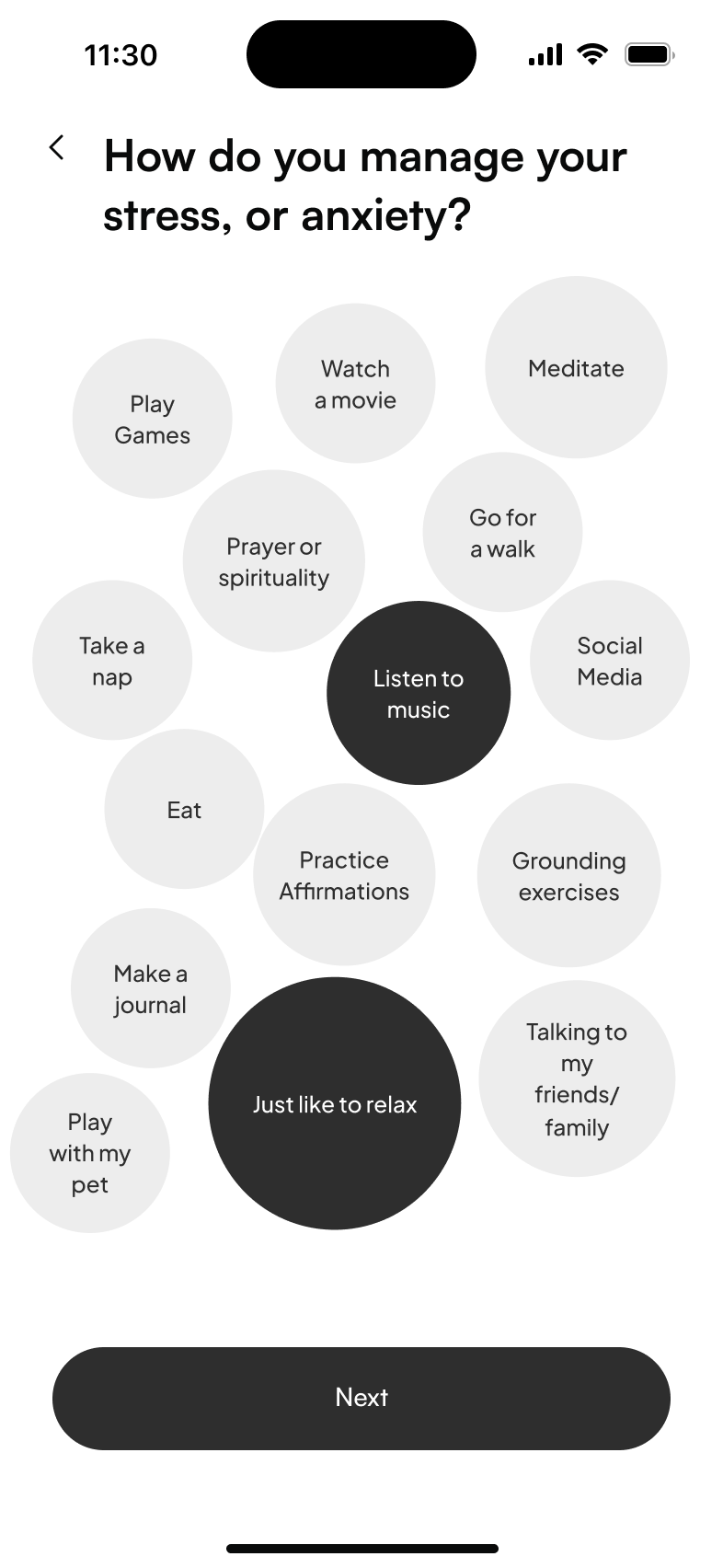 MoodMate flow screen