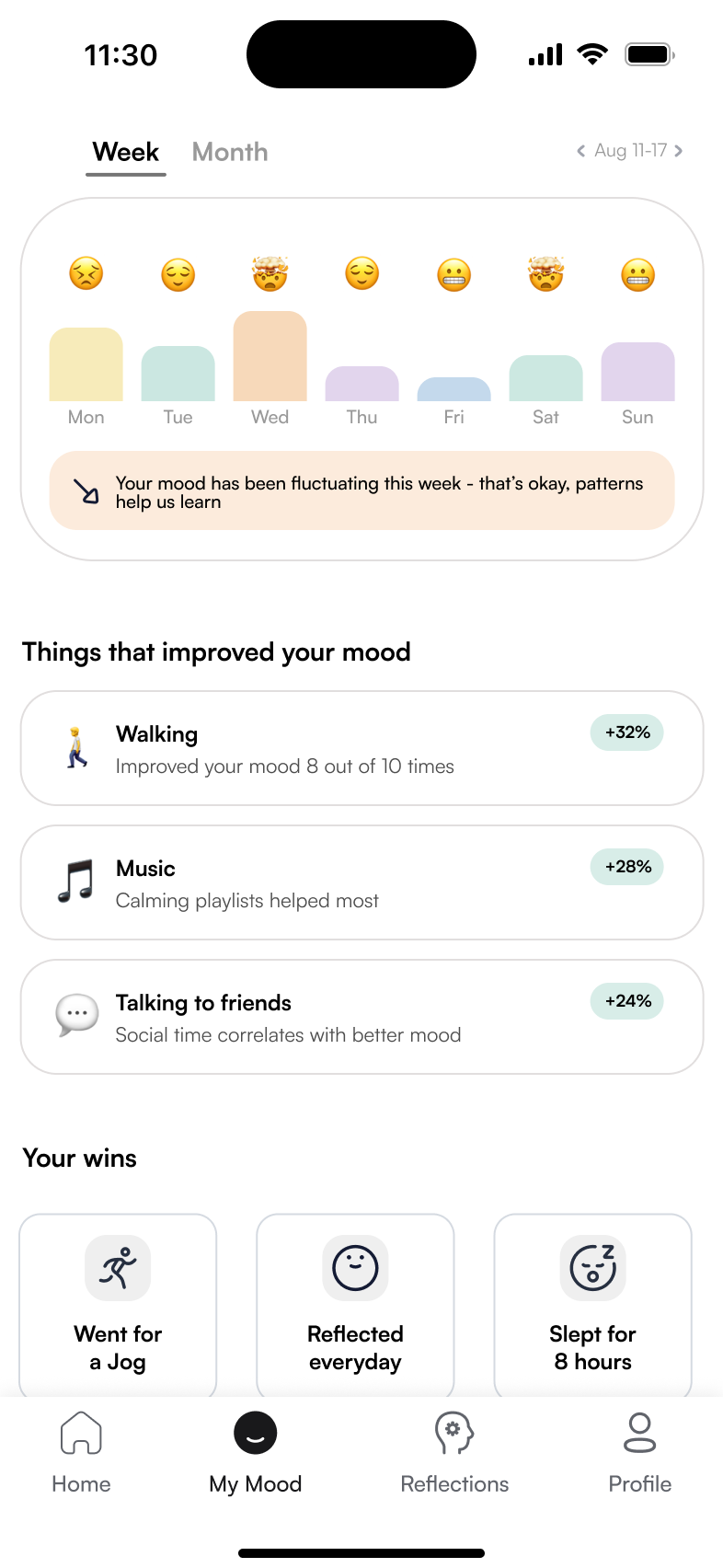 MoodMate flow screen